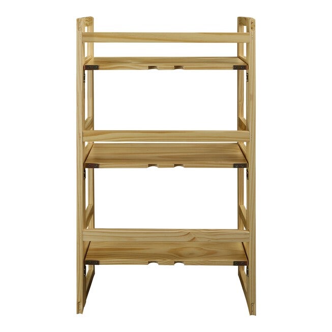 3-Shelf Folding Student Bookcase 20.75 inches Wide-Natural, , alternate image number null