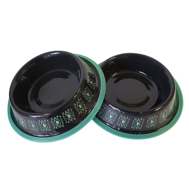 Boho Print Pet Dog Bowl, 24 oz, Black, BLACK, hi-res image number null