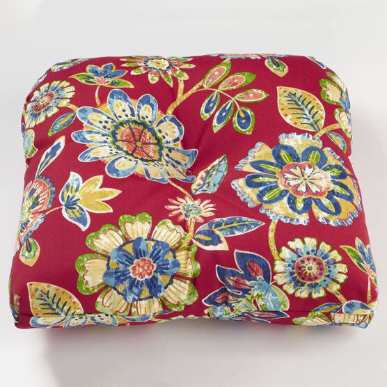 Tufted Wicker Chair Cushion, DAELYN CHERRY, hi-res image number null