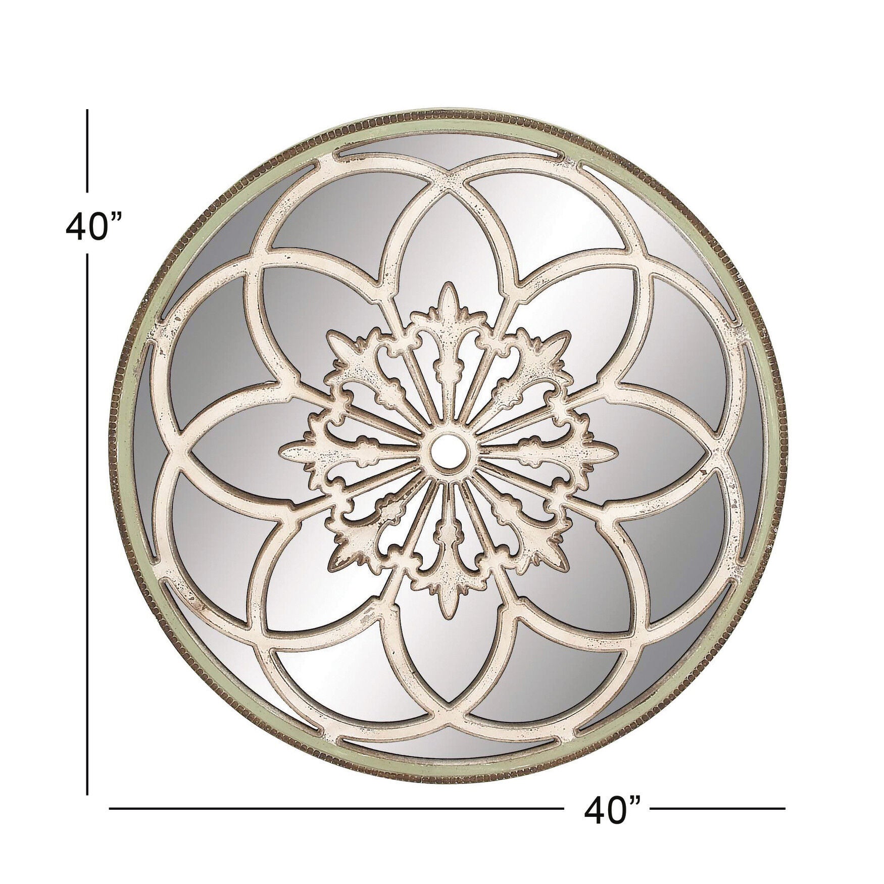 White Vintage Wood Wall Mirror, , alternate image number 5