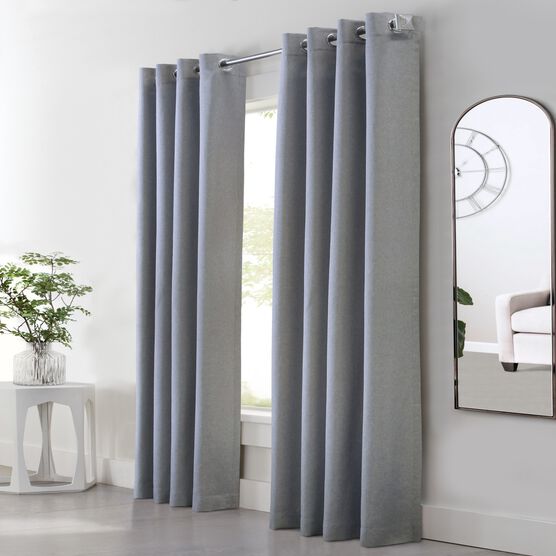 Habitat Margaret Indoor Single Grommet Curtain Panel, GREY, hi-res image number null