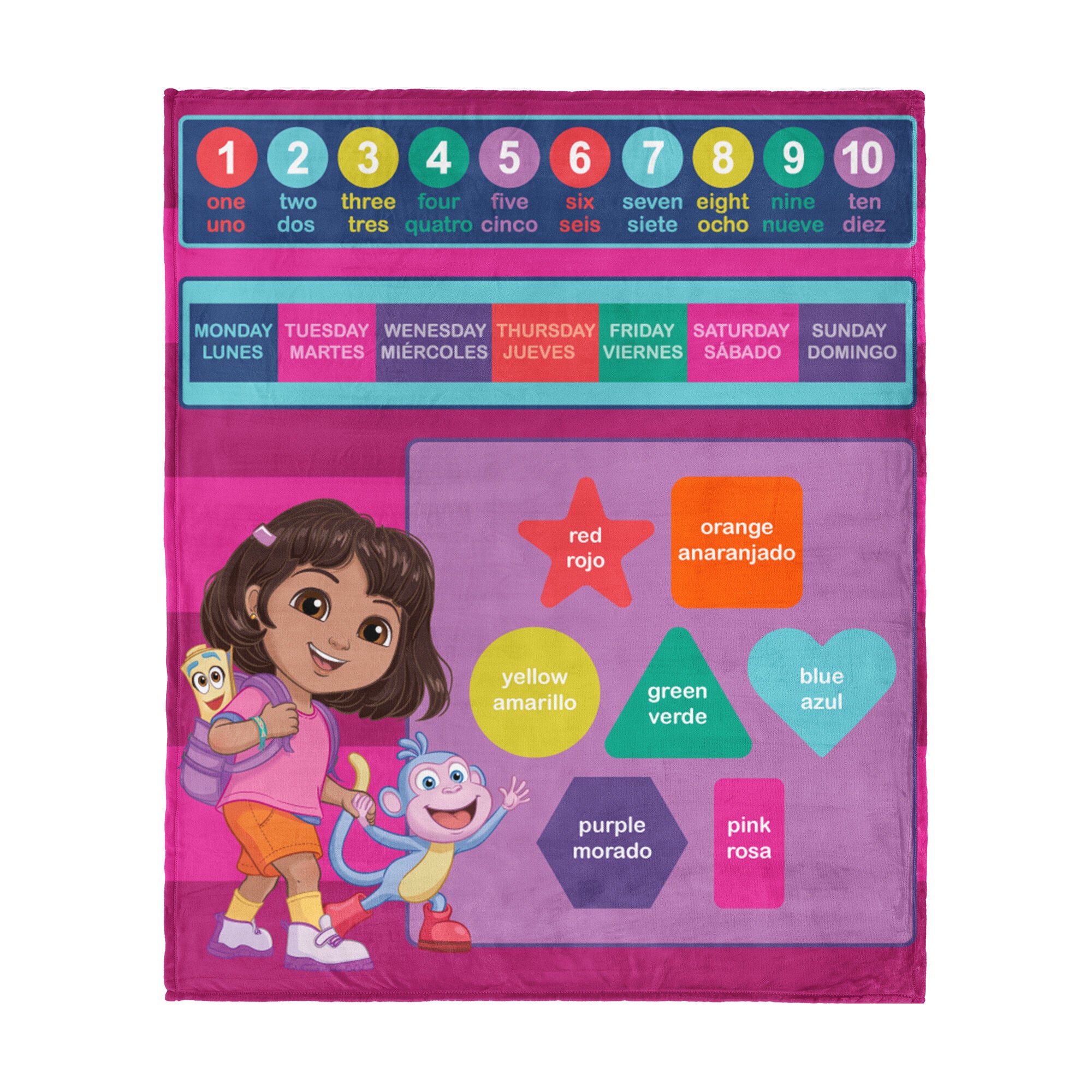 Nickeoldeon Silk Touch Throw Blanket 50x60 inches, DORA THE EXPLORER, hi-res image number 0