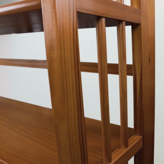 3-Shelf Folding Stackable Bookcase 27.5 inches Wide - Chestnut, , alternate image number 10