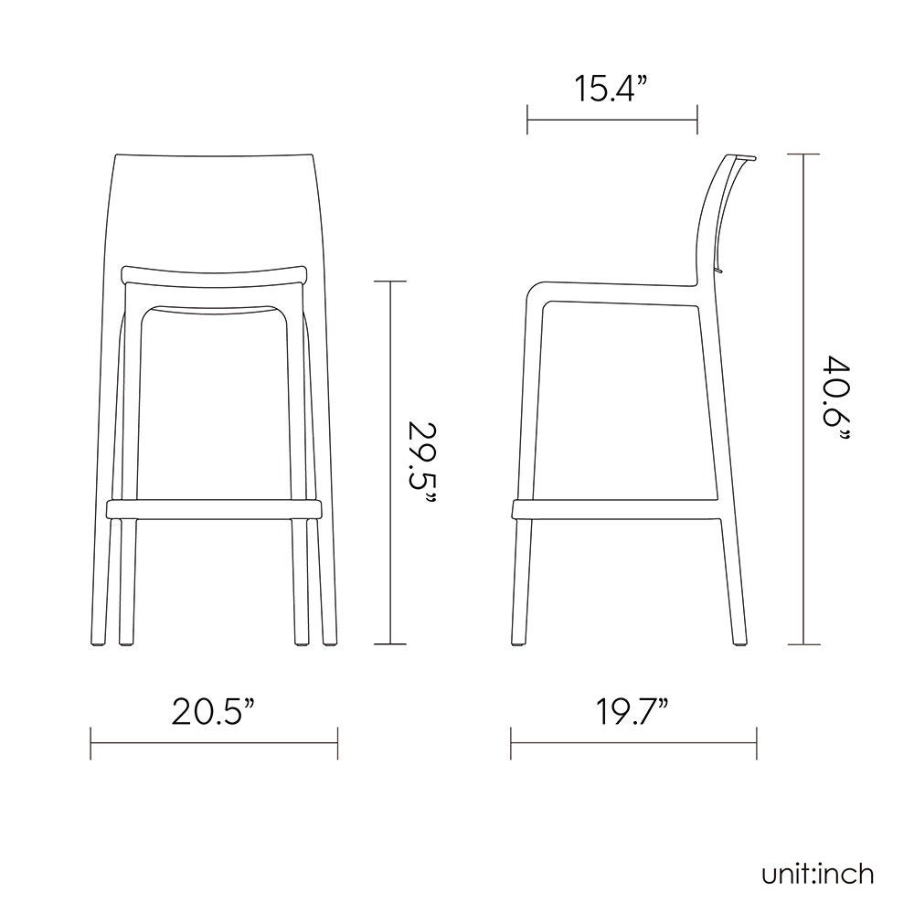 SET OF 2 SENSILLA OUTDOOR STACKABLE BARSTOOL, GOLD, alternate image number 4