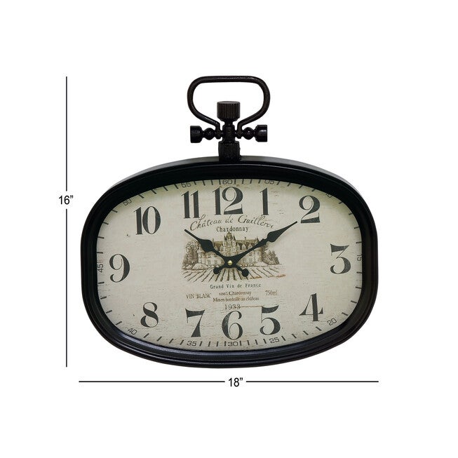 White Vintage Metal Wall Clock, , alternate image number null
