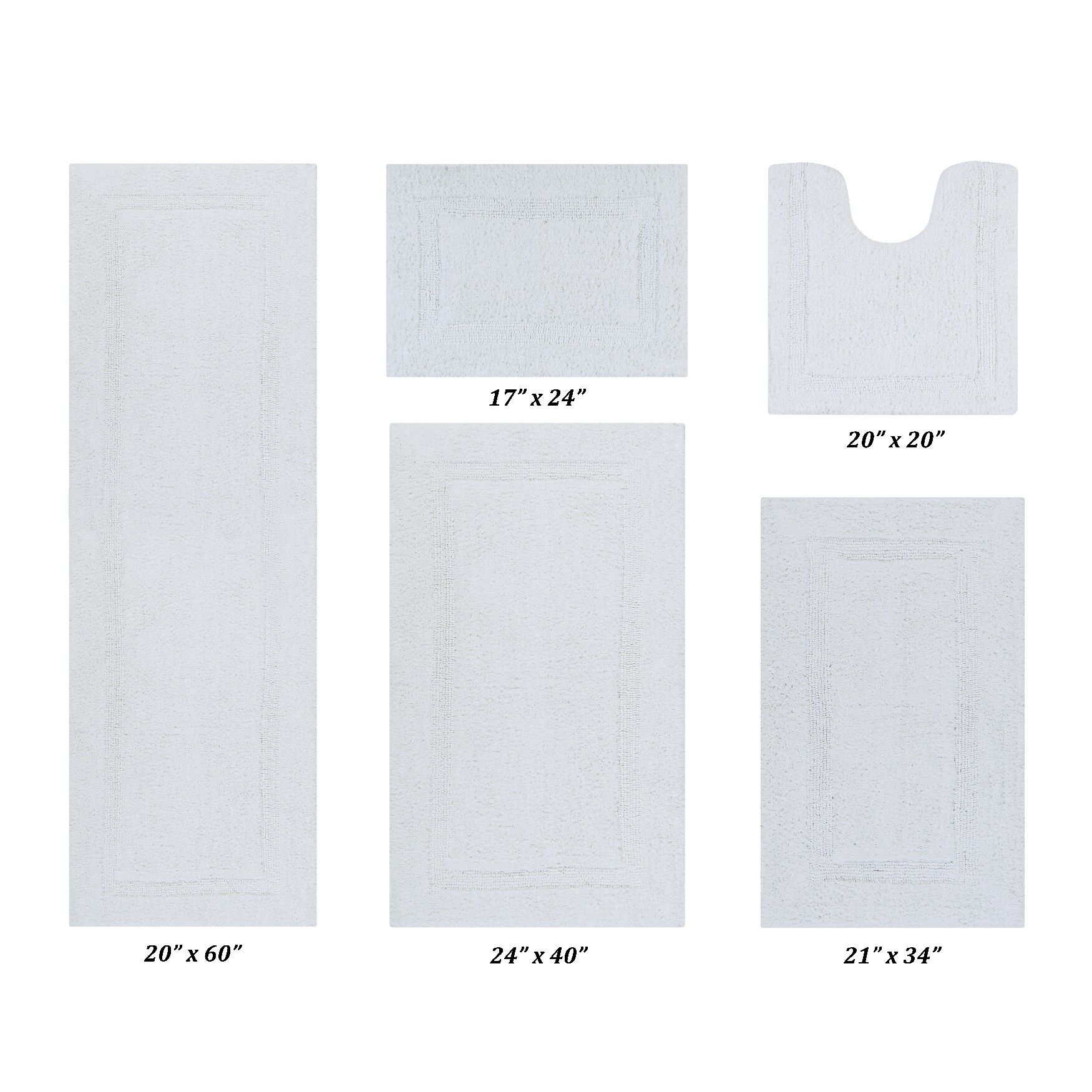 Lux Collectionis 5 Piece Set (17 inches x 24 inches | 20 inches x 20 inches | 21 inches x 34 inches | 24 inches x 40 inches | 20 inches x 60 inches), WHITE, hi-res image number 0