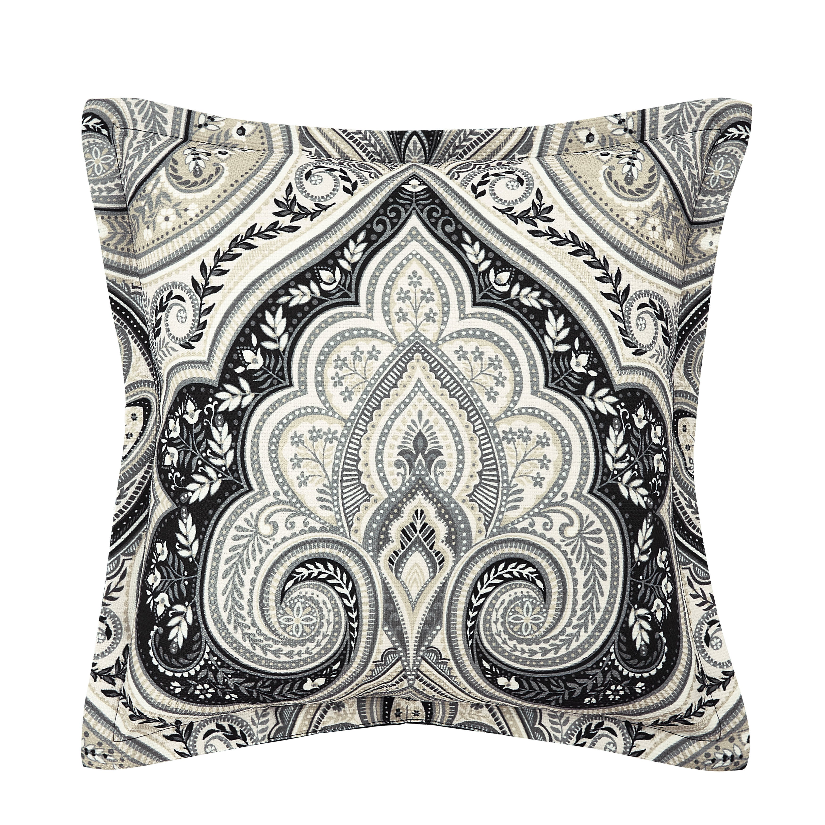 Messina 18 Inch Square Decorative Throw Pillow, BLACK, hi-res image number 0