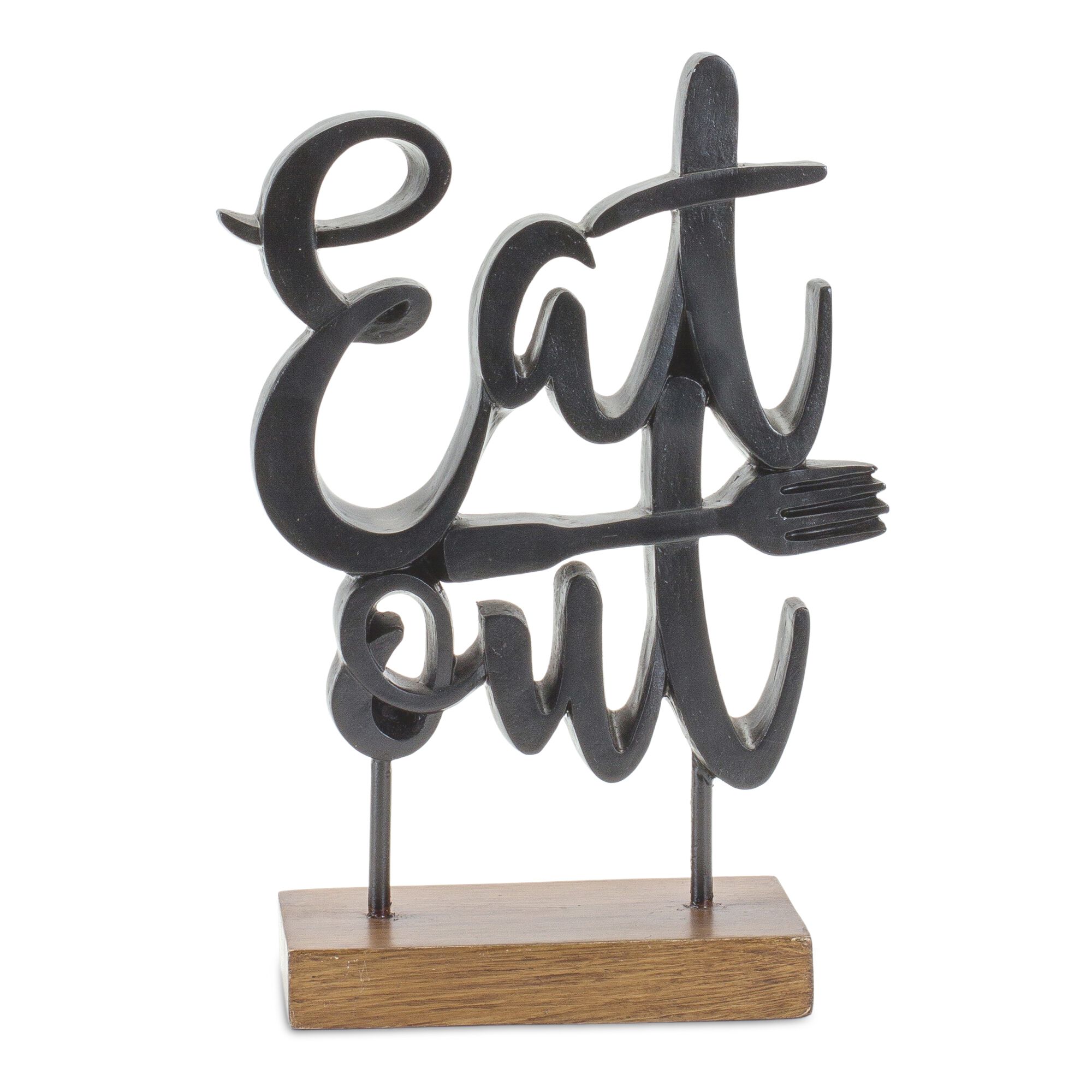 Eat Out Sign 5.25 inchesL x 8.75 inchesH Resin, BLACK/BROWN, hi-res image number 0