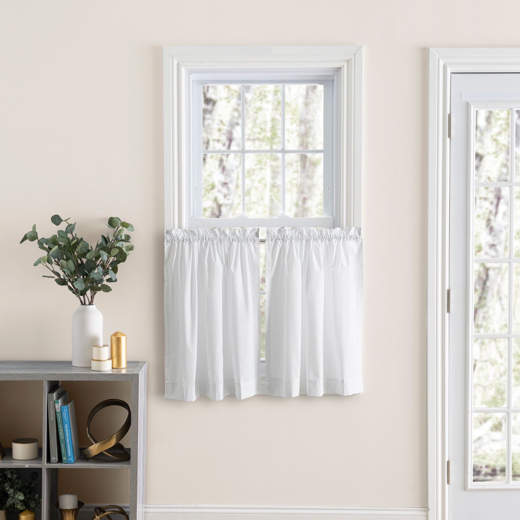 Classic Tailored Curtain Tailored Curtains, WHITE, hi-res image number 0
