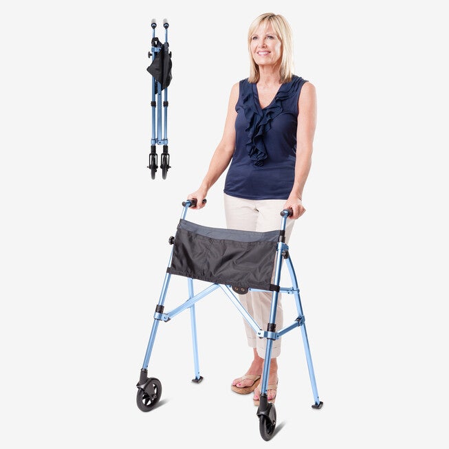 400 lbs. Weight Capacity EZ Fold-N-Go Walker™, COBALT BLUE, hi-res image number 0