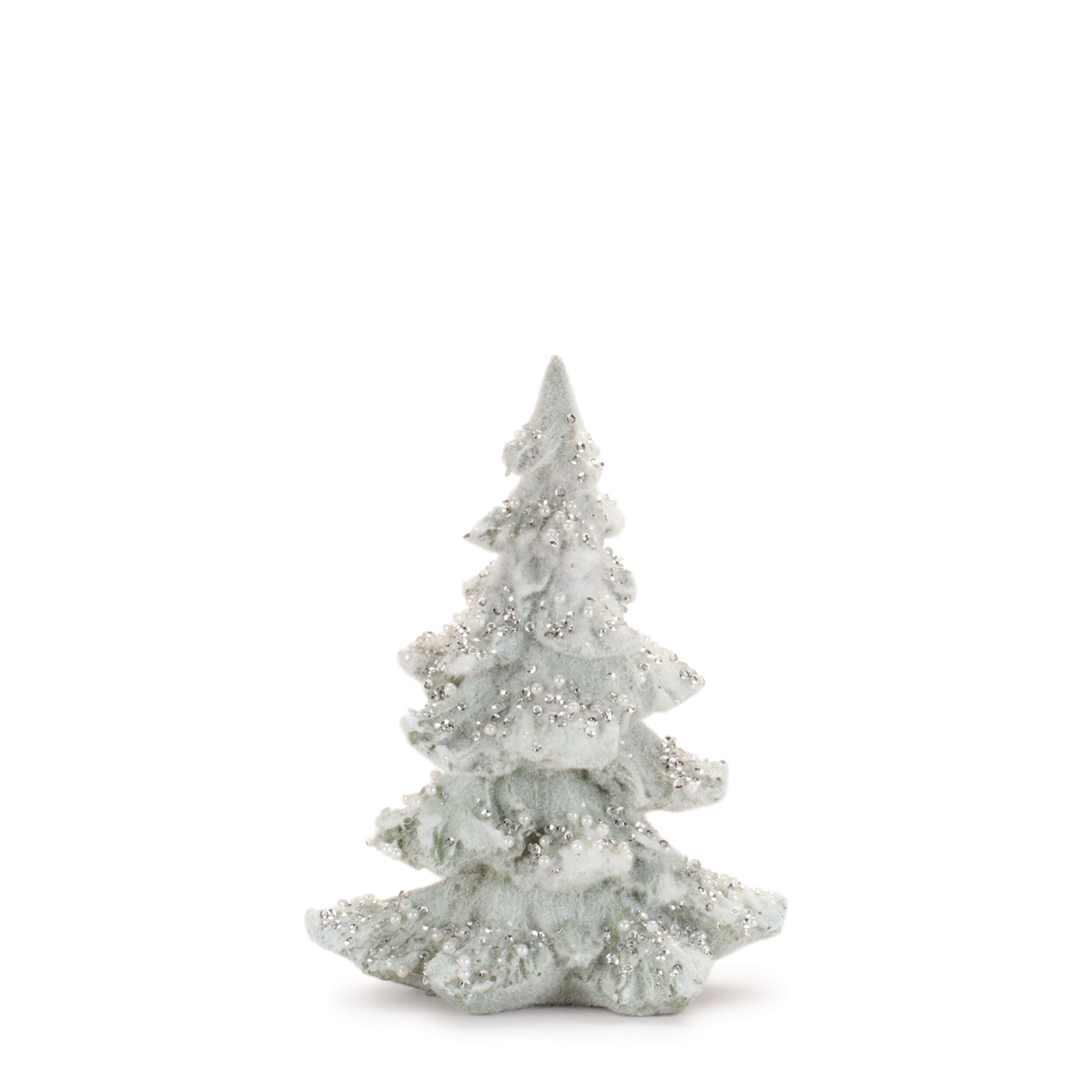 Beaded Frosted Christmas Trees (Set of 2), WHITE SILVER, alternate image number 4
