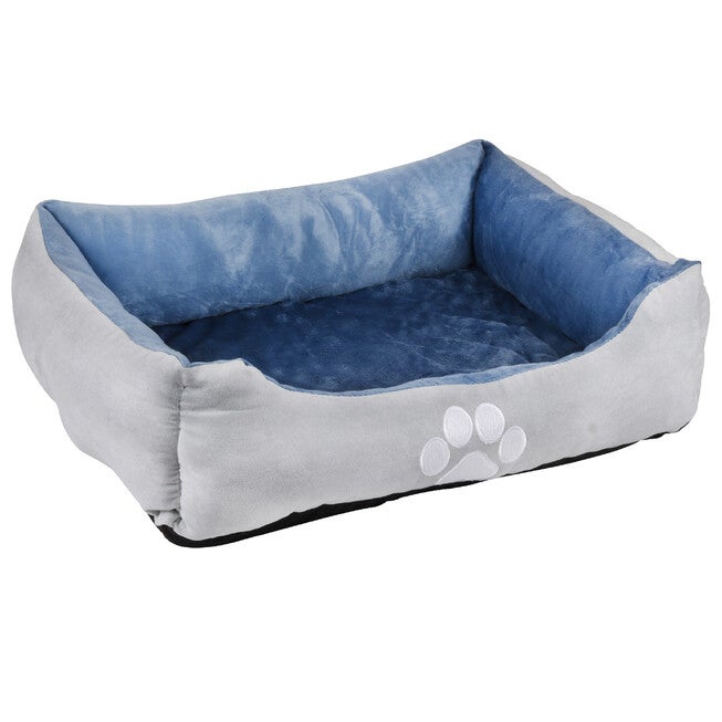 Orthopedic rectangle bolster Pet Bed,Dog Bed, super soft plush, Large 34x24 inches BLUE, BLUE, hi-res image number 0