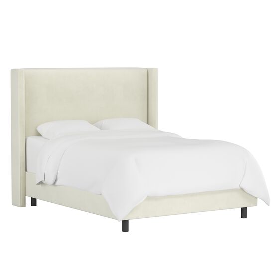 Velvet Wingback Bed, REGAL ANTIQUE WHITE, hi-res image number null