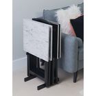 Jasper Tray Table Set White Faux Marble, , alternate image number null