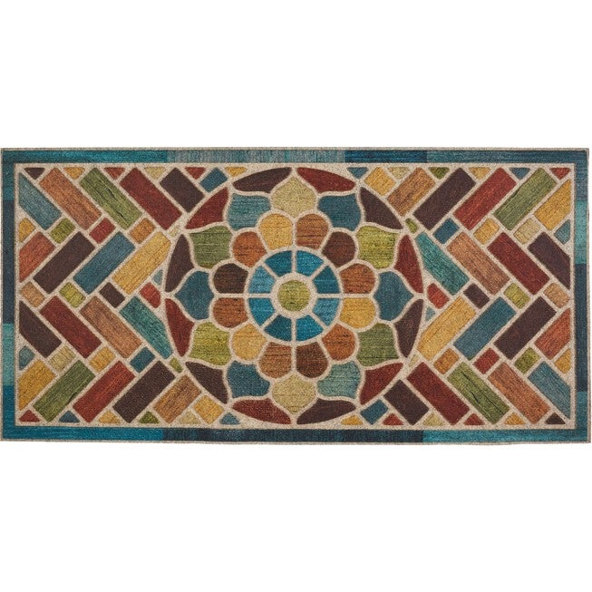 Woodblock Garden Door Mat, CHESTNUT, hi-res image number 0