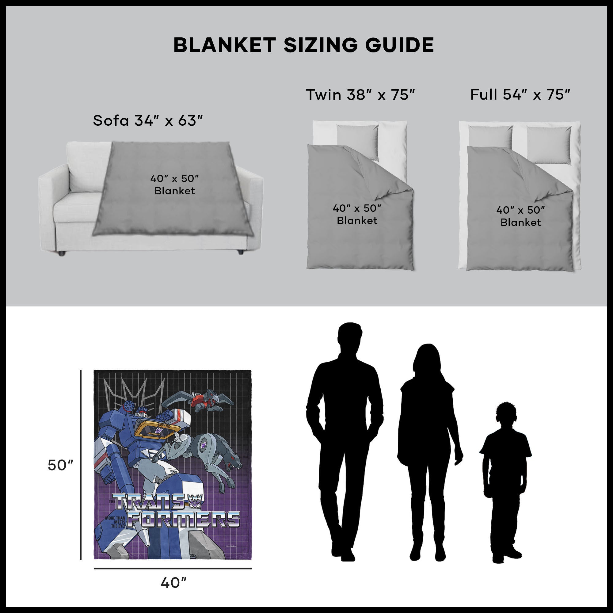 Hasbro Transformers G1 Grid Soundwave Silk Touch Throw Blanket 40X50 Inches, TRANSFORMERS, alternate image number 5