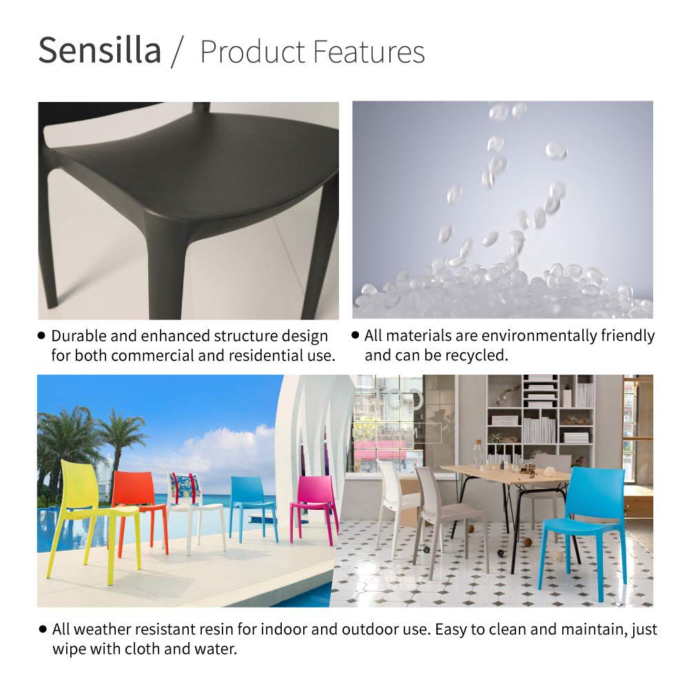 Set of 2 Sensilla Stackable Outdoor Dining Chairs, GOLD, alternate image number 6