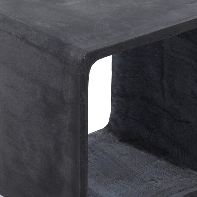 Black Fiber Clay Industrial Outdoor Accent Table, , alternate image number null