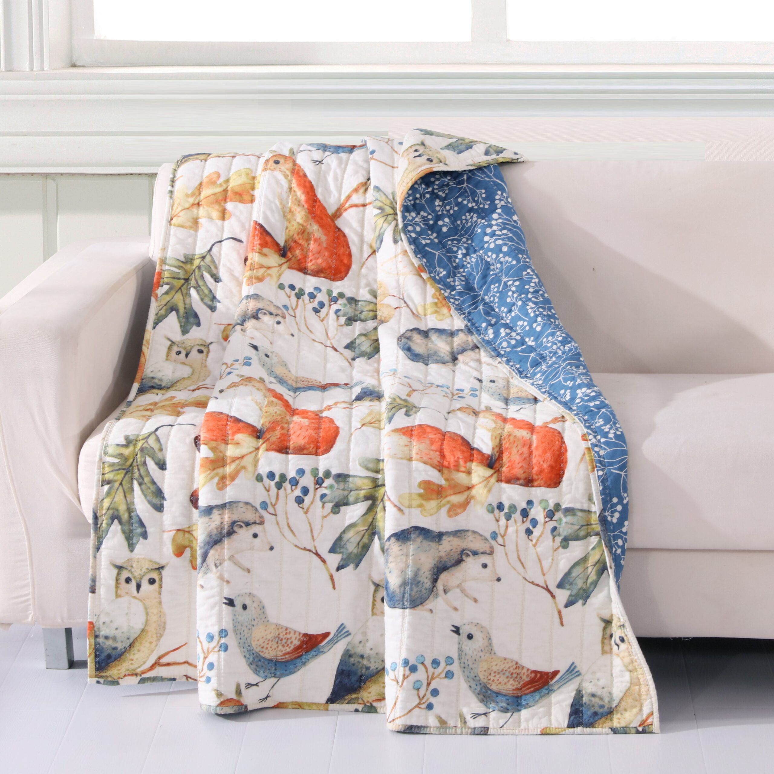 Willow Quilted Throw Blanket, NATURAL, hi-res image number 0