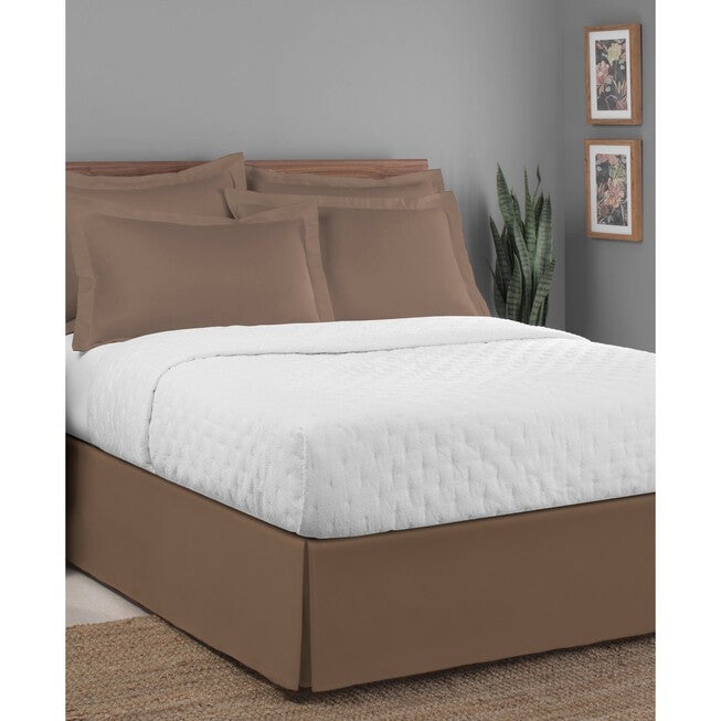 Luxury Hotel Classic Tailored 14 inches Drop Mocha Bed Skirt, MOCHA, hi-res image number 0