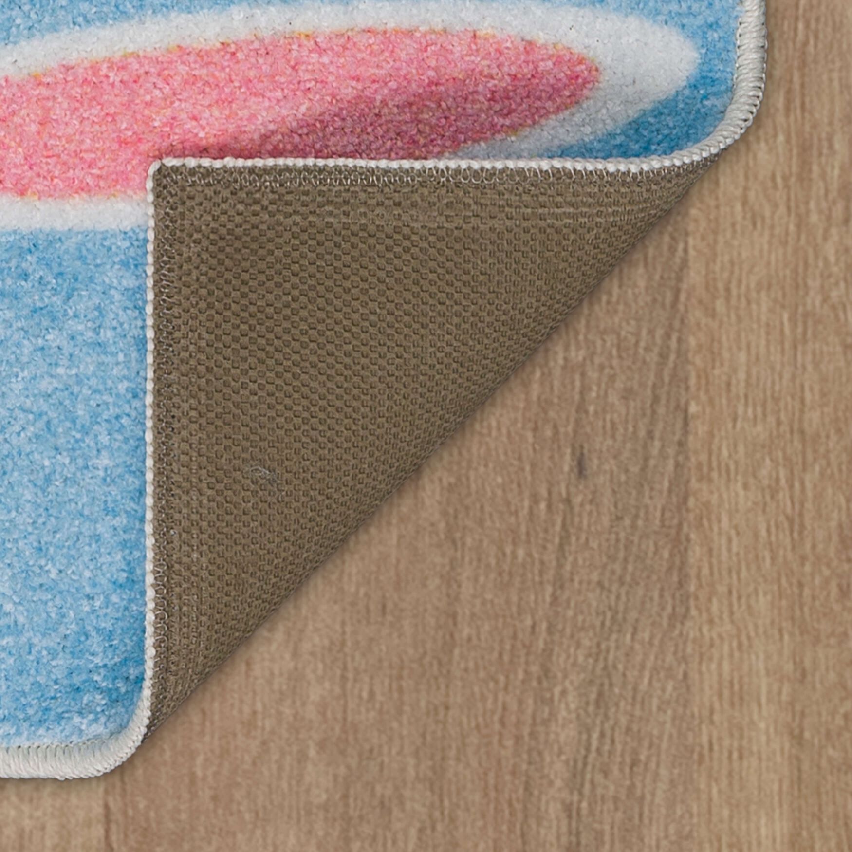 Hoppy Easter Bunny Light Blue Kitchen Rug, , alternate image number 2