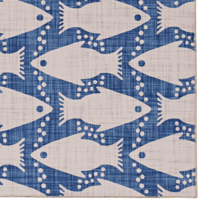 Washable Seabourne Ivory/Blue Rug, , alternate image number null