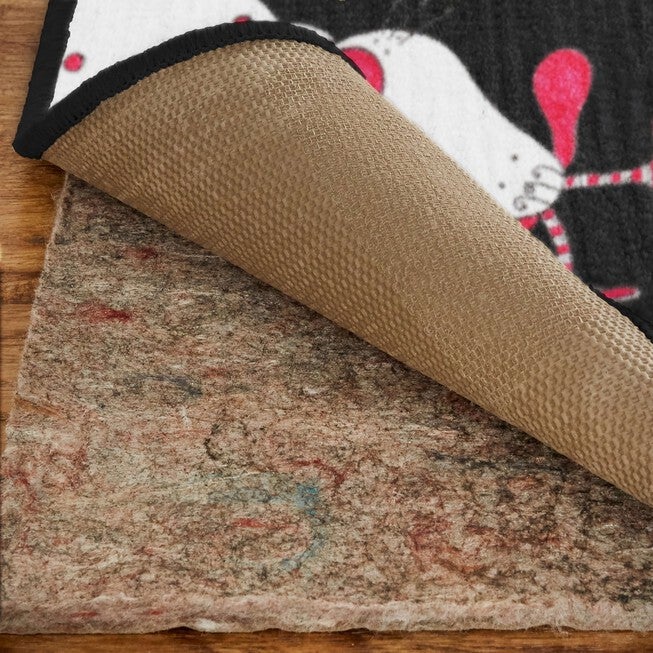 Christmas Friends Black Kitchen Rug, , alternate image number null