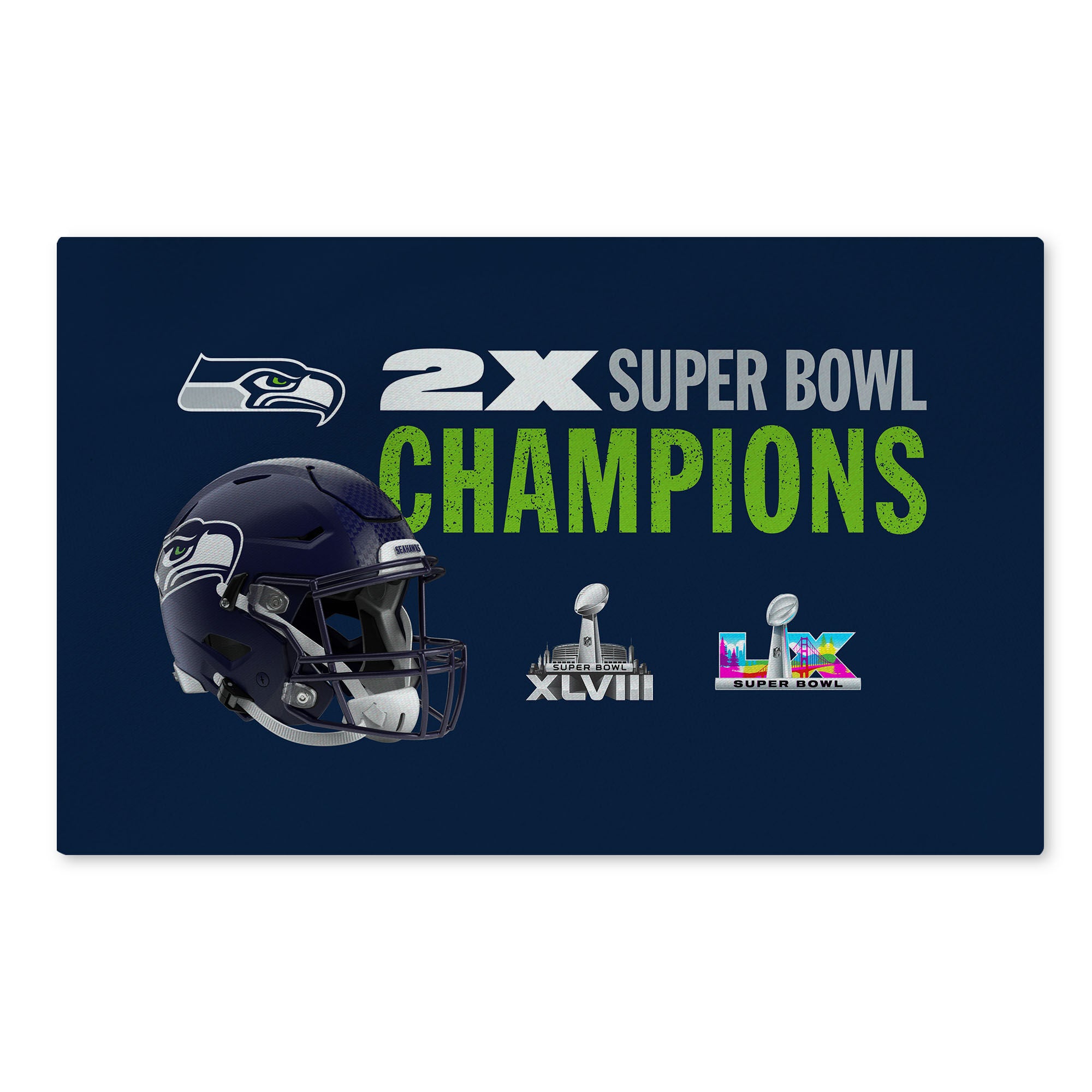 NFL Super Bowl 2026 Washable Rug 20x32 inches, NAVY, hi-res image number 0