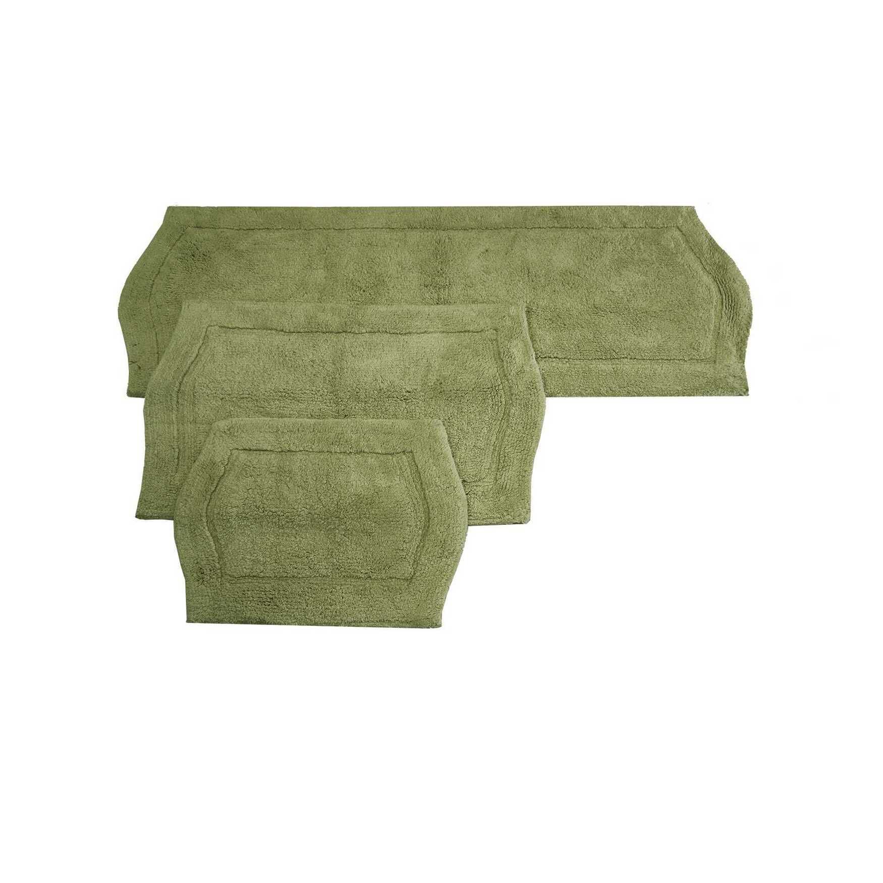 Waterford 3 Piece Set Bath Rug Collection, GREEN, hi-res image number 0