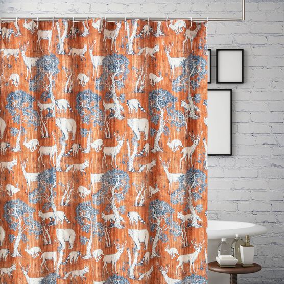 Menagerie Saffron Bath Shower Curtain, , on-hover image number null