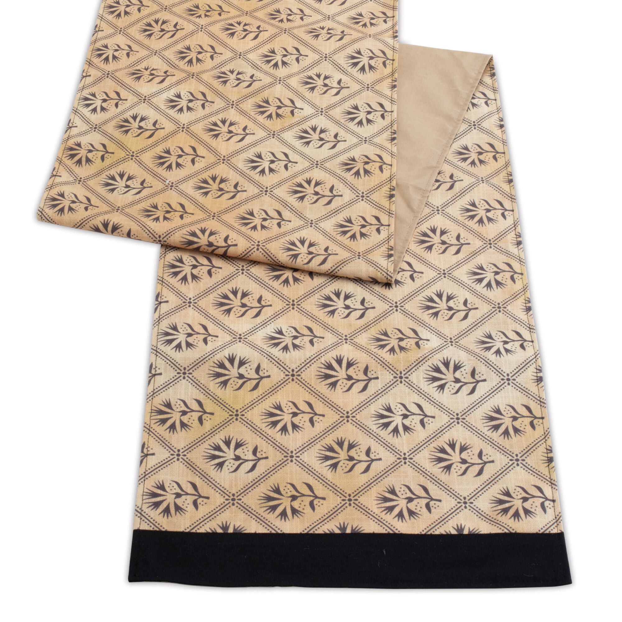 Table Runner (Set of 2) 14 inchesW x 72 inchesL Polyester, GOLD/BLACK, alternate image number 4