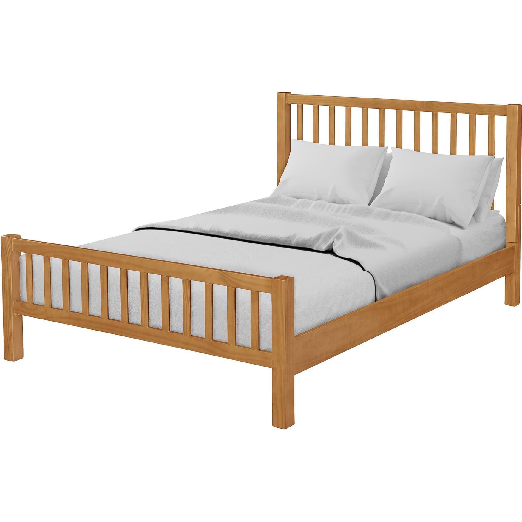 Hampton Wooden Platform Bed in Oak, Queen, , on-hover image number 1