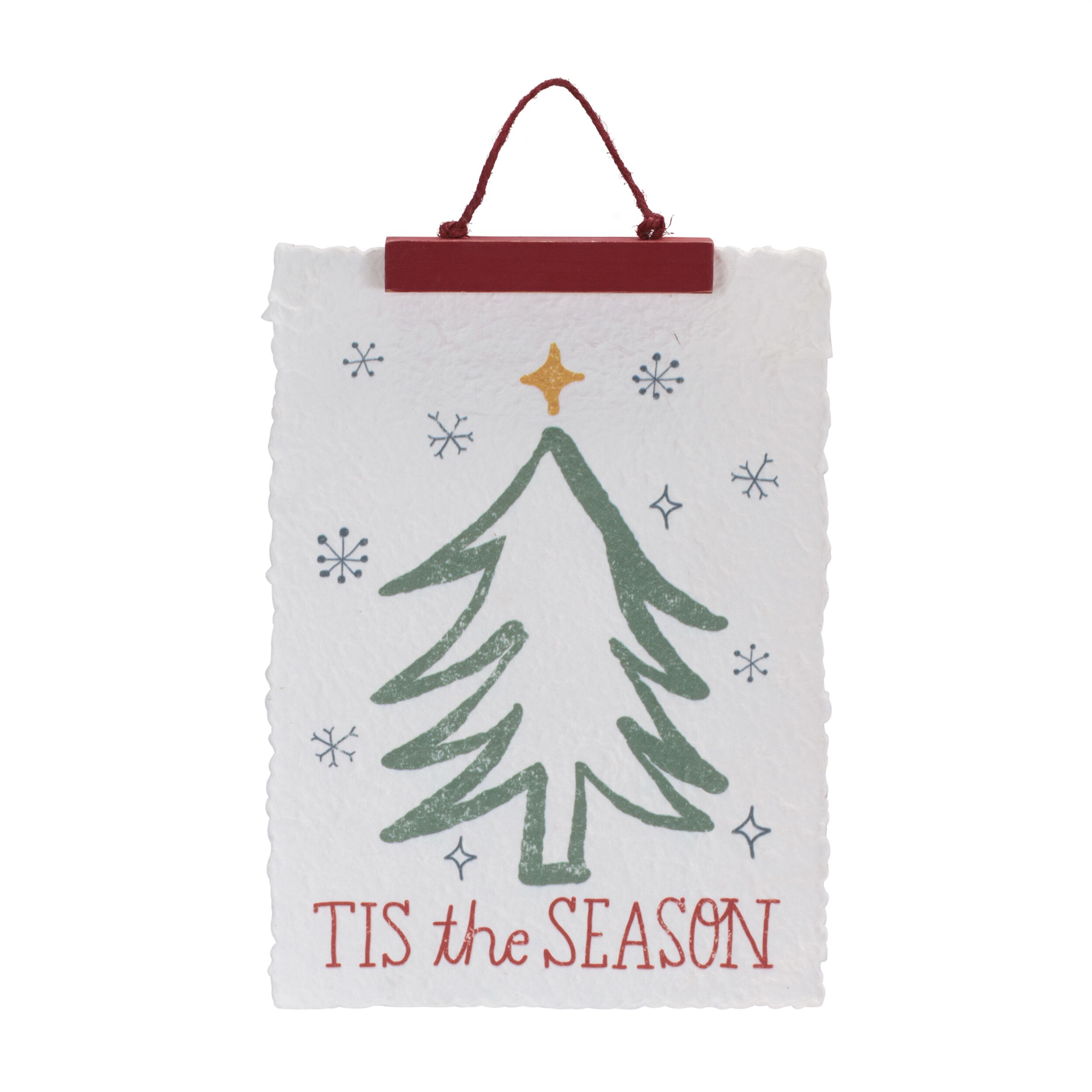Merry Christmas & Tis the Season Tree Banner (Set of 2), WHITE RED GREEN, alternate image number 1