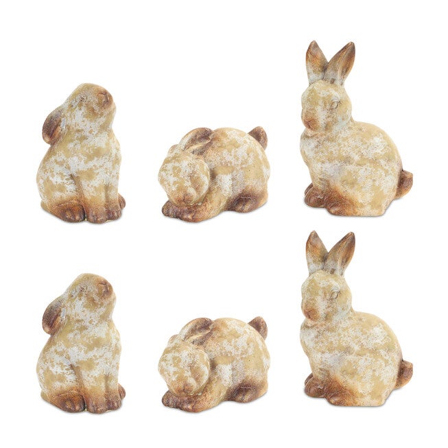 Weathered Terra Cotta Rabbit Garden Statue (Set Of 6), , alternate image number 2