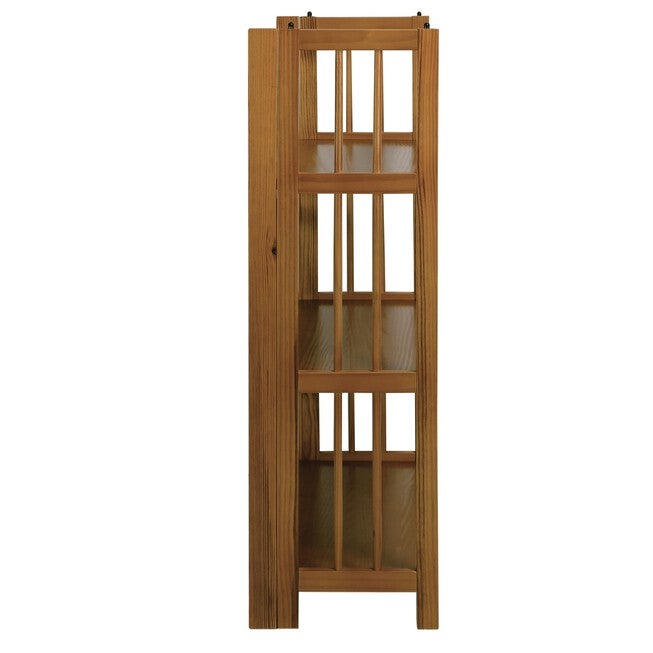 3-Shelf Folding Stackable Bookcase 27.5 inches Wide - Chestnut, , on-hover image number 1