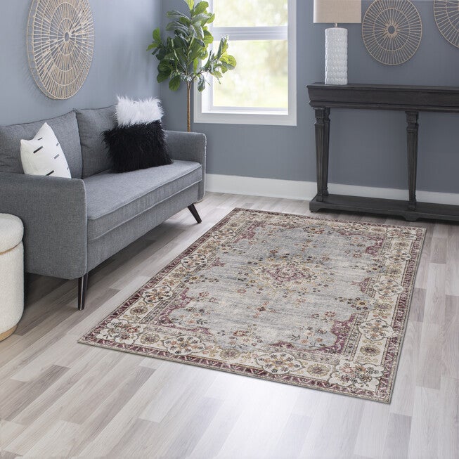 Washable Lennox Pale Blue/Ivory Rug, , alternate image number null
