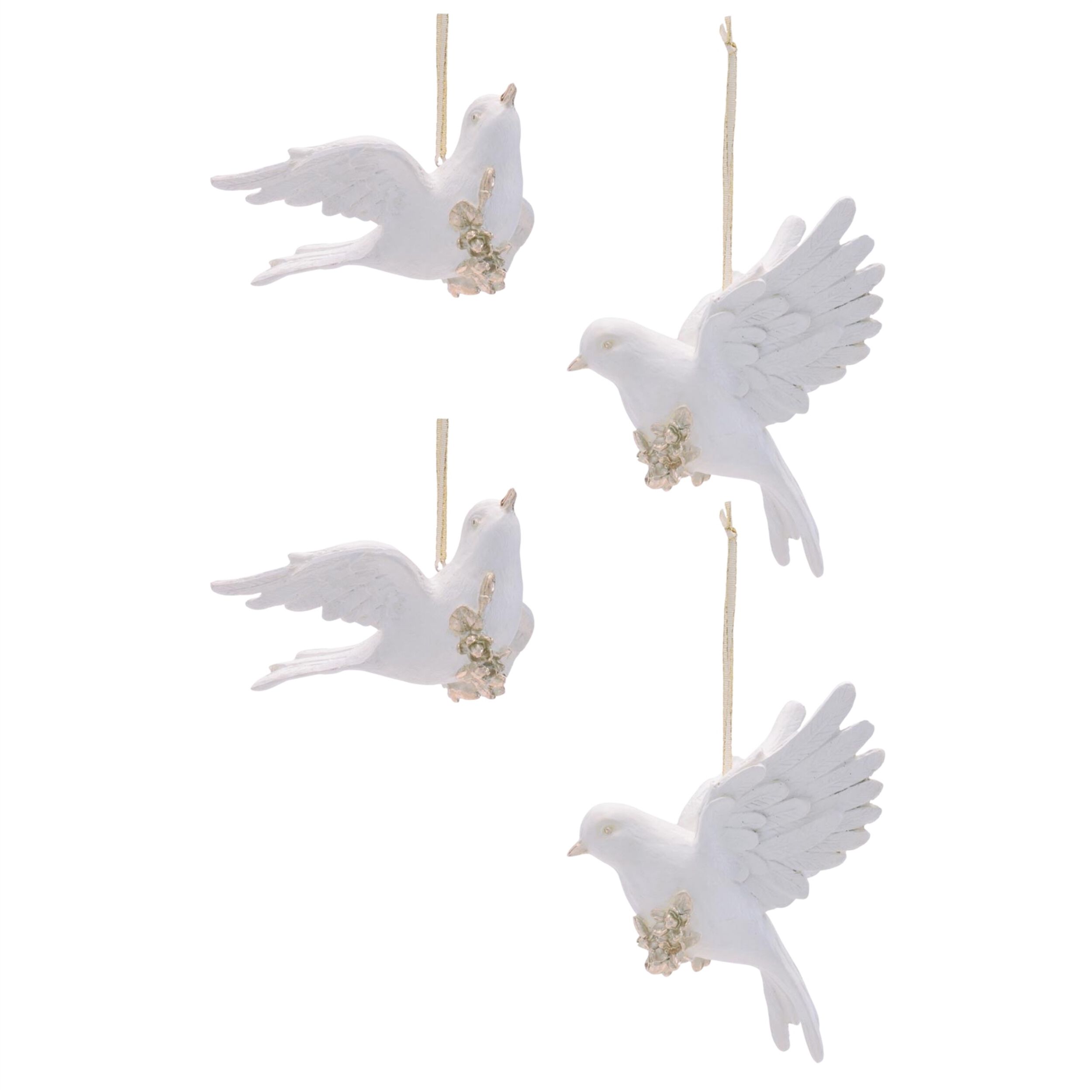 Dove Ornament  (Set of 4), WHITE, alternate image number 6