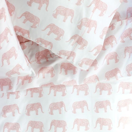 Elephant Cotton Sheet Set, PINK, hi-res image number null