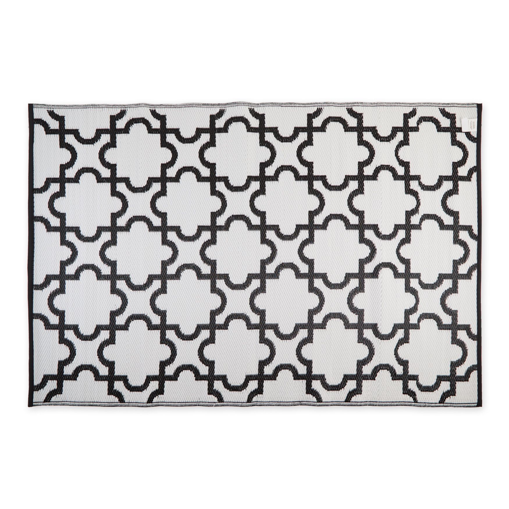Black Lattice Outdoor Rug 4X6 Ft Floor Coverings, , alternate image number 2