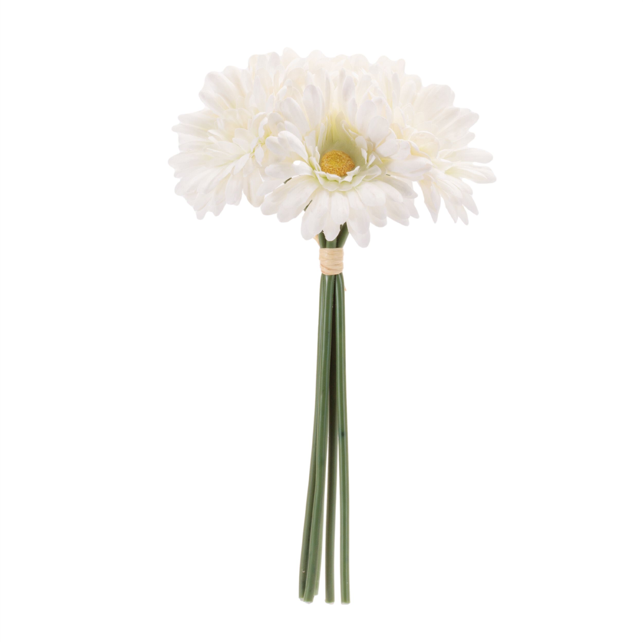 Gerbera Daisy Floral Bundle Set of 6, WHITE GREEN, alternate image number 1