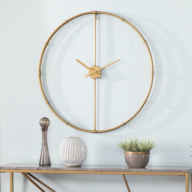 Duzen Large Metal Clock, GOLD, hi-res image number null