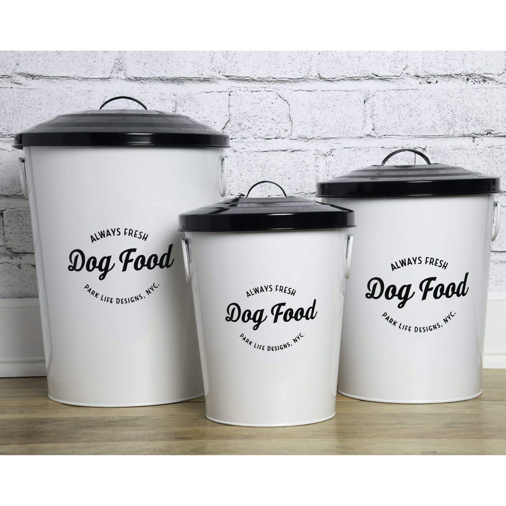 Andreas White Small 17Lbs Pet Dog Cat Food Bin, , on-hover image number 1