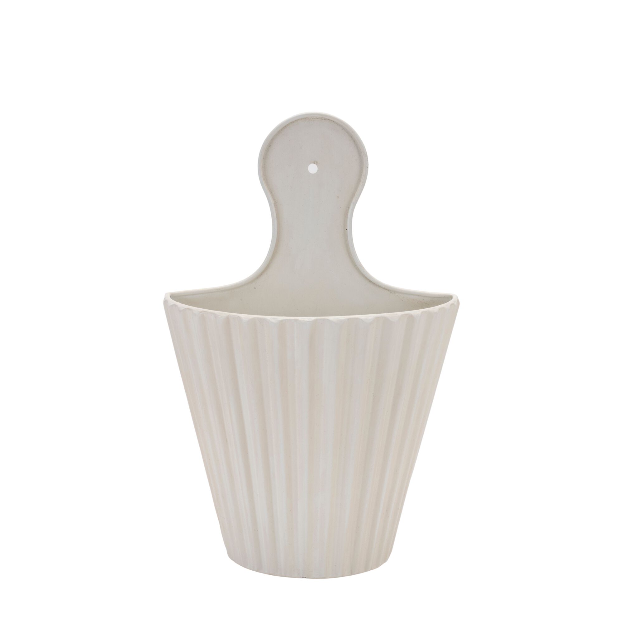 Ribbed Metal Wall Pocket (Set of 2), WHITE, alternate image number 2