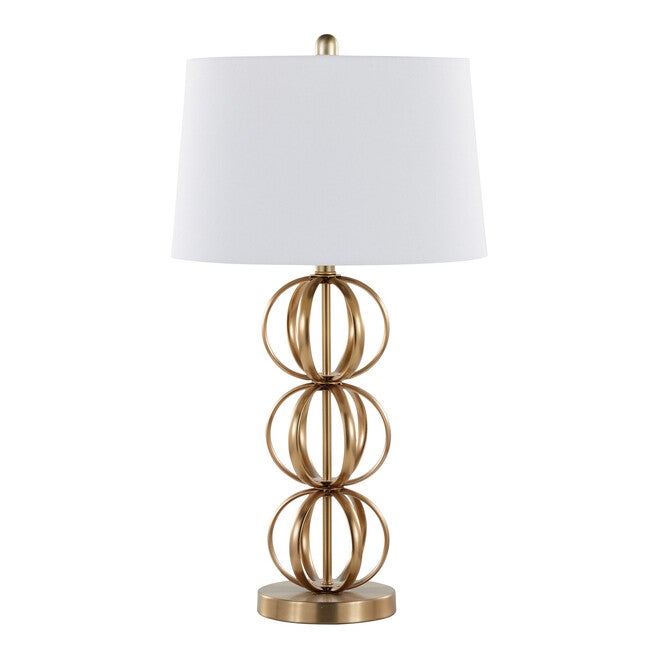 Linx 29 inches Metal Table Lamp - Set Of 2, GOLD WHITE, hi-res image number null