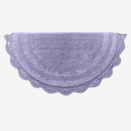Half Round Reversible Crochet Bath Mat, LAVENDER, hi-res image number null