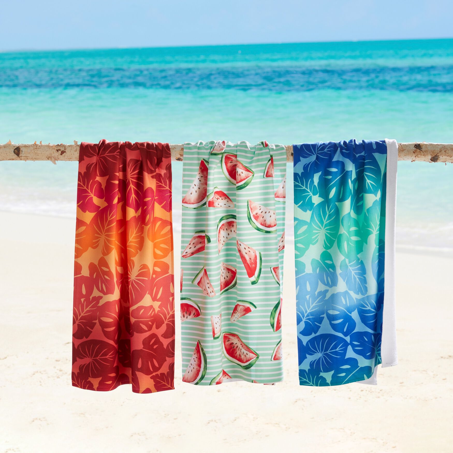 Printed Beach Towel, , on-hover image number 1