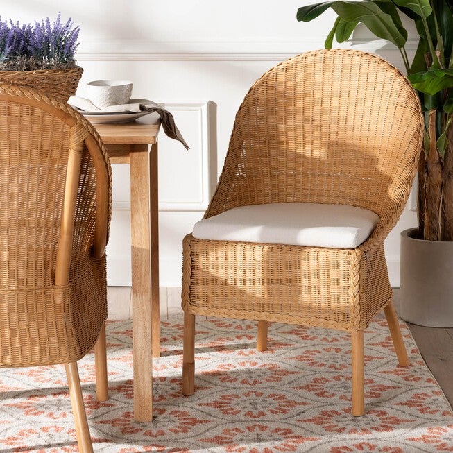 Camelia Bohemian Light Honey Rattan Dining Chair, LIGHT, hi-res image number null