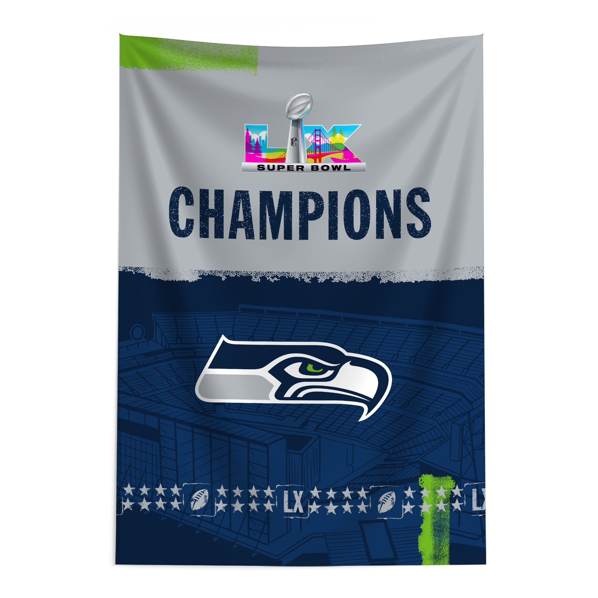 NFL Super Bowl 2026 Tapestry 24x36 inches, NAVY, hi-res image number 0
