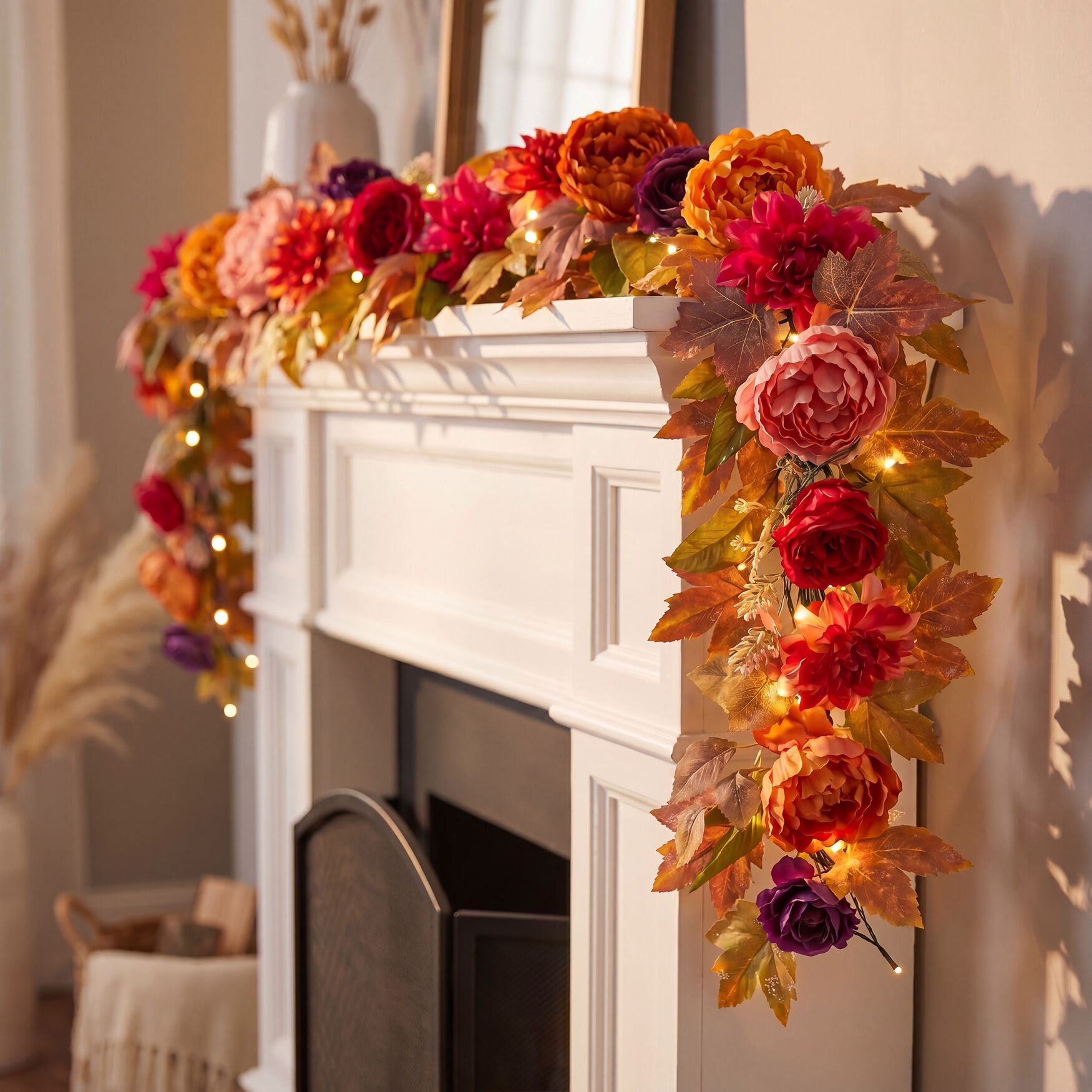 6 Ft. Pre-Lit Peony Delight Garland, , alternate image number 3