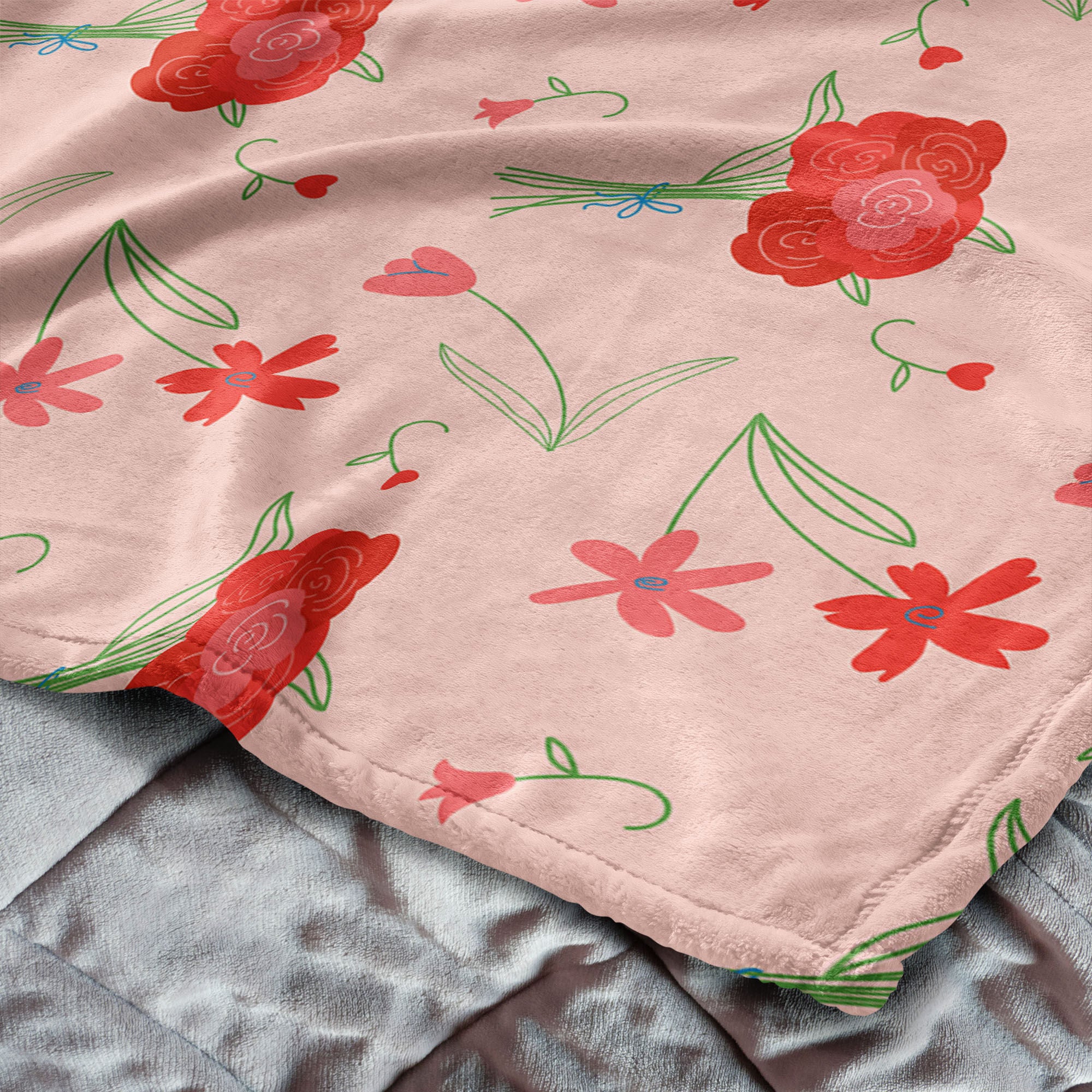 Valentine's Day Flowers Silk Touch Throw Blanket 60x80 Inches, FLOWER THROW, alternate image number 4